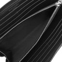 サンローラン SAINT LAURENT タイニーカサンドラ ラウンドファスナー ブラック レザー 長財布 シルバー金具 黒 ラウンドジップ