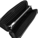 サンローラン SAINT LAURENT タイニーカサンドラ ラウンドファスナー ブラック レザー 長財布 シルバー金具 黒 ラウンドジップ