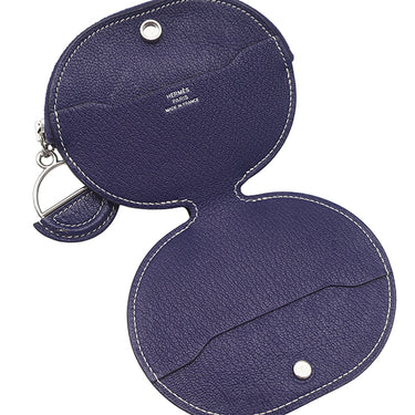 エルメス HERMES インザループ コインケース ネイビー系 シェーブル コインケース シルバー金具 紺 小銭入れ