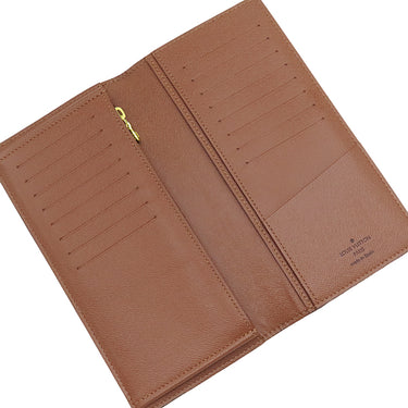 ルイヴィトン LOUIS VUITTON ポルトフォイユ ブラザ M66540 モノグラム モノグラムキャンバス 長財布 ゴールド金具 茶 二つ折り