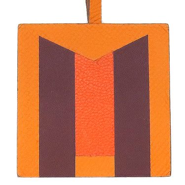 エルメス HERMES レトル オ カレ オレンジ×ブラウン ヴォーエプソン シェーブル バッグチャーム 茶 チャーム キーホルダー
