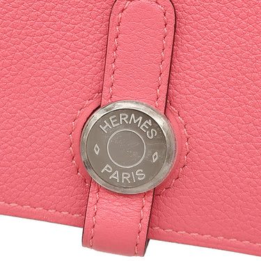 エルメス HERMES ドゴン コンパクト ローズアザレ エバーカラー 二つ折り財布 シルバー金具 コンパクトウォレット