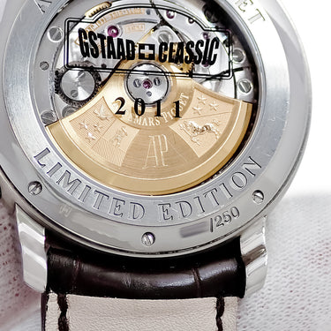 腕時計 オーデマピゲ AUDEMARS PIGUET ジュール オーデマ グシュタード クラシック 26558TI.OO.D080VE.01 自動巻き メンズ OH済 チタン 限定