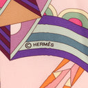 エルメス HERMES カレ90 ピンク×マルチカラー シルク スカーフ 【LOMBRELLE MAGIQUE/魔法の杖傘】