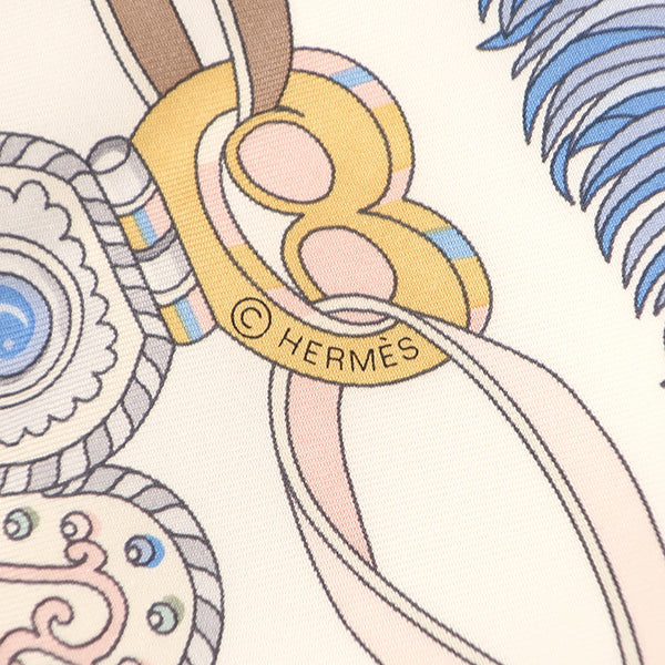 エルメス HERMES カレ90 ウォッシュ H072776S ブランカッセ×ブルー