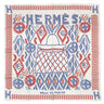 エルメス HERMES カレ70 ホワイト×ブルー×フランボワーズ シルク スカーフ 【KELLY EN PERLES/ケリーアンペルル 】