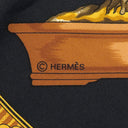 エルメス HERMES カレ90 ブラック×イエロー×マルチカラー シルク スカーフ 【LES BEAUX JOURS DE BONSAI/盆栽】
