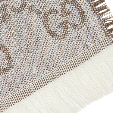 グッチ GUCCI GGライン シルクウール ショール 282390 3G704 ブラウン シルク ウール ストール シルク 20% ウール 80% GG柄