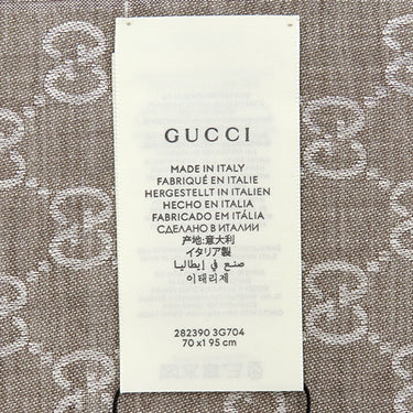 グッチ GUCCI GGライン シルクウール ショール 282390 3G704 ブラウン シルク ウール ストール シルク 20% ウール 80% GG柄