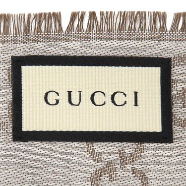 グッチ GUCCI GGライン シルクウール ショール 282390 3G704 ブラウン シルク ウール ストール シルク 20% ウール 80% GG柄