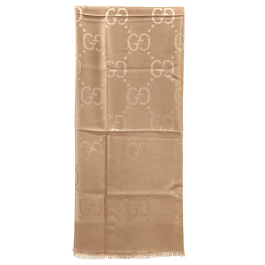 グッチ GUCCI GGジャカード シルクウール ショール 663671 3GC43 9800 キャメル シルク ウール ストール シルク 60% ウール 40% GG柄