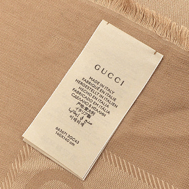 グッチ GUCCI GGジャカード シルクウール ショール 663671 3GC43 9800 キャメル シルク ウール ストール シルク 60% ウール 40% GG柄