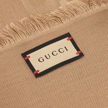 グッチ GUCCI GGジャカード シルクウール ショール 663671 3GC43 9800 キャメル シルク ウール ストール シルク 60% ウール 40% GG柄