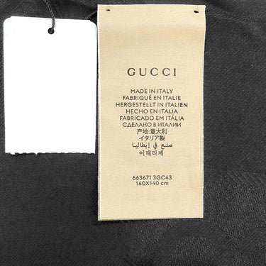 グッチ GUCCI GGジャカード シルクウール ショール 663671 3GC43 1000 ブラック シルク ウール ストール シルク 60% ウール 40% GG柄