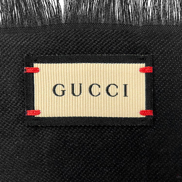 グッチ GUCCI GGジャカード シルクウール ショール 663671 3GC43 1000 ブラック シルク ウール ストール シルク 60% ウール 40% GG柄