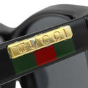 グッチ GUCCI ウェリントン 57□17 GG0746S ブラック プラスチック サングラス ゴールド金具 黒 ダークグレー ロゴ