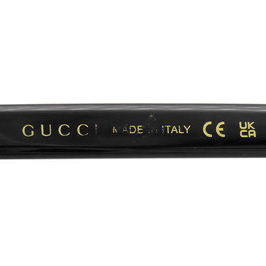 グッチ GUCCI ウェリントン 57□17 GG0746S ブラック プラスチック サングラス ゴールド金具 黒 ダークグレー ロゴ