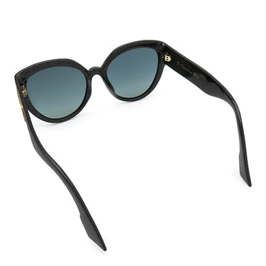 クリスチャン・ディオール Christian Dior キャットアイ 56□19 80711 ブラック アセテート メタル サングラス ゴールド金具 黒 グレー CDロゴ DDiorF