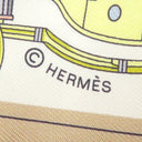 エルメス HERMES ツイリー ヴェールアマンド×ブルーグラシエ×ベージュ シルク スカーフ 【LES VOITURES NOUVELLES/馬車の変遷】