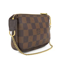 ルイヴィトン LOUIS VUITTON ミニ ポシェット アクセソワール N58009 ダミエエベヌ ダミエキャンバス アクセサリーポーチ ゴールド金具 茶 ポーチ