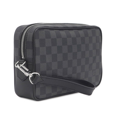 ルイヴィトン LOUIS VUITTON ポシェット カサイ N41664 ダミエグラフィット ダミエグラフィットキャンバス セカンドバッグ シルバー金具 黒 クラッチ
