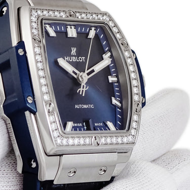 腕時計 ウブロ HUBLOT スピリット オブ ビッグバン チタニウム ブルー 665.NX.7170.LR.1204 自動巻き メンズ レディース 純正ダイヤ