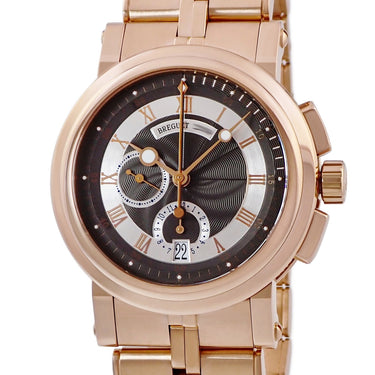 腕時計 ブレゲ BREGUET マリーン II クロノグラフ 5827BR/Z2/RZ0 自動巻き メンズ K18RG無垢 グレー デイト スモールセコンド