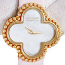 腕時計 ヴァンクリーフアーペル Van Cleef & Arpels アルハンブラ スモールモデル VCARD22000 クオーツ レディース K18YG無垢 ホワイト シェル