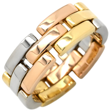カルティエ Cartier マイヨンパンテール 3ロウ スリーカラー イエローゴールド×ピンクゴールド×ホワイトゴールド K18YG K18PG K18WG #59(JP19) リング 指輪 750 18K YG PG WG 18号