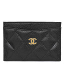 シャネル CHANEL クラシック AP0213 ブラック キャビアスキン カードケース ゴールド金具 黒 パスケース 名刺入れ