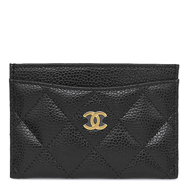 シャネル CHANEL クラシック AP0213 ブラック キャビアスキン カードケース ゴールド金具 黒 パスケース 名刺入れ