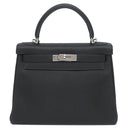 エルメス HERMES ケリー28 内縫い ブラック トゴ 2WAYバッグ シルバー金具 黒 ハンドバッグ ショルダー