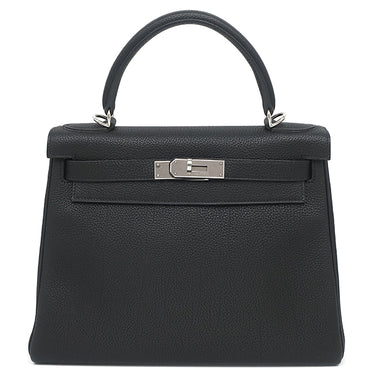 エルメス HERMES ケリー28 内縫い ブラック トゴ 2WAYバッグ シルバー金具 黒 ハンドバッグ ショルダー