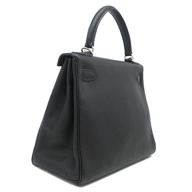 エルメス HERMES ケリー28 内縫い ブラック トゴ 2WAYバッグ シルバー金具 黒 ハンドバッグ ショルダー