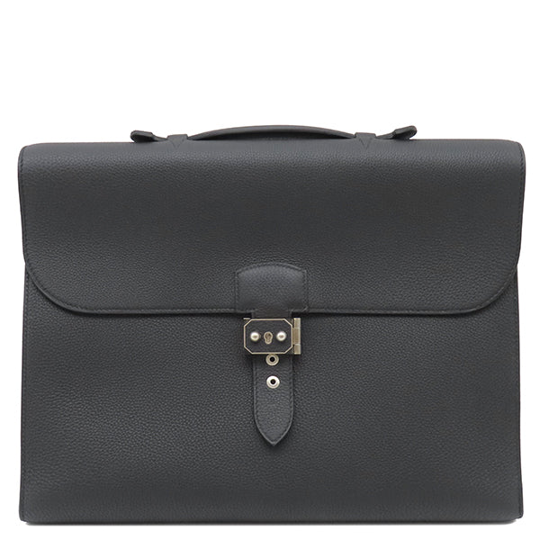 エルメス HERMES サックアデペッシュ ライト 1-37 ブラック トゴ