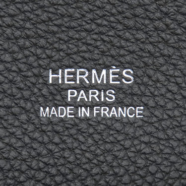 エルメス HERMES サックアデペッシュ ライト 1-37 ブラック トゴ ビジネスバッグ マットシルバー金具 黒 書類ケース