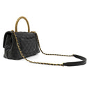 シャネル CHANEL ココハンドル 24 ブラック ラムスキン 2WAYバッグ マットゴールド金具 トップハンドル ココマーク
