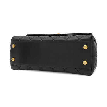 シャネル CHANEL ココハンドル 24 ブラック ラムスキン 2WAYバッグ マットゴールド金具 トップハンドル ココマーク