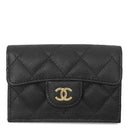シャネル CHANEL マトラッセ コンパクトウォレット AP0230 ブラック キャビアスキン 三つ折り財布 ゴールド金具 ココマーク ミニ財布