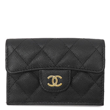 シャネル CHANEL マトラッセ コンパクトウォレット AP0230 ブラック キャビアスキン 三つ折り財布 ゴールド金具 ココマーク ミニ財布