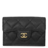シャネル CHANEL マトラッセ コンパクトウォレット AP0230 ブラック キャビアスキン 三つ折り財布 ゴールド金具 ココマーク ミニ財布