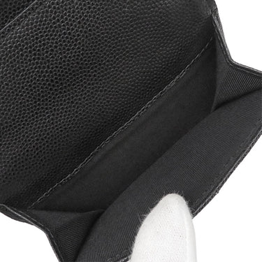 シャネル CHANEL マトラッセ コンパクトウォレット AP0230 ブラック キャビアスキン 三つ折り財布 ゴールド金具 ココマーク ミニ財布