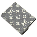 ルイヴィトン LOUIS VUITTON ポルトフォイユ ヴィクトリーヌ M81859 ブラック モノグラムデニム モノグラムジャガードデニム 三つ折り財布 シルバー金具 黒 グレー 白