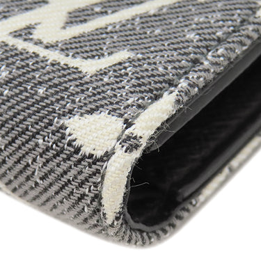 ルイヴィトン LOUIS VUITTON ポルトフォイユ ヴィクトリーヌ M81859 ブラック モノグラムデニム モノグラムジャガードデニム 三つ折り財布 シルバー金具 黒 グレー 白