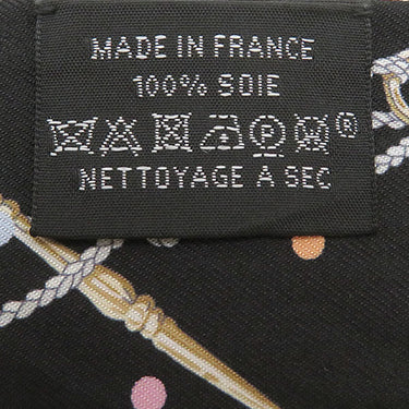 エルメス HERMES ツイリー ブラック×ベージュロゼ×マルチカラー シルク スカーフ 【LES CLES A POIS/レ クレア ポア】