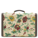 グッチ GUCCI ミディアム リジッド スーツケース 722179 ベージュ×ブラウン キャンバス レザー トランク ゴールド金具 フローラ フラワー 花柄 ダブルG