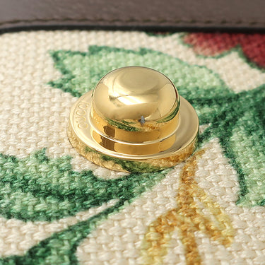 グッチ GUCCI ミディアム リジッド スーツケース 722179 ベージュ×ブラウン キャンバス レザー トランク ゴールド金具 フローラ フラワー 花柄 ダブルG