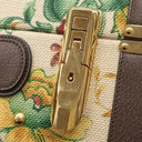 グッチ GUCCI ミディアム リジッド スーツケース 722179 ベージュ×ブラウン キャンバス レザー トランク ゴールド金具 フローラ フラワー 花柄 ダブルG