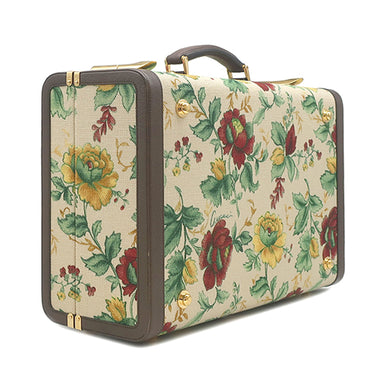 グッチ GUCCI ミディアム リジッド スーツケース 722179 ベージュ×ブラウン キャンバス レザー トランク ゴールド金具 フローラ フラワー 花柄 ダブルG