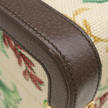 グッチ GUCCI ミディアム リジッド スーツケース 722179 ベージュ×ブラウン キャンバス レザー トランク ゴールド金具 フローラ フラワー 花柄 ダブルG